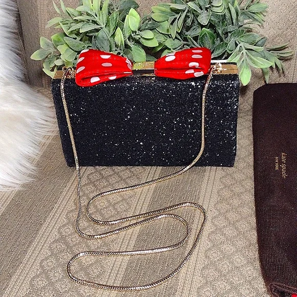Kate Spade X Disney Minnie Mouse Glitter Party Box Bag - Picture 1 of 16